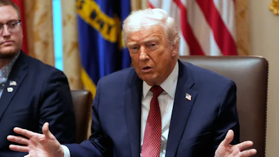 President Donald Trump speaks during a roundtable on farm subsidies in the Cabinet Room of the White House, Monday, Dec. 8, 2025, in Washington.