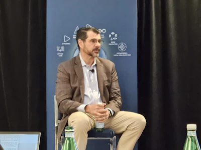 General Manager and Brand CEO of DELMIAWorks Devin Malone speaks at Dassault Systèmes 2026 3DEXPERIENCE World conference in Houston.