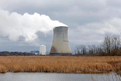 Plumes of steam drift from the cooling tower of FirstEnergy Corp.'s Davis-Besse Nuclear Power Station in Oak Harbor, Ohio, April 4, 2017.