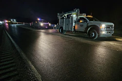 A stretch of road near Rockwall, Texas, paved with plastic-infused asphalt.