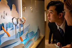 Visitors look at watches at the Swiss watch manufacturer Vacheron Constantin stand, during the opening day of the 'Watches and Wonders Geneva' luxury watch fair, in Geneva, Switzerland, Tuesday, April 14, 2026.