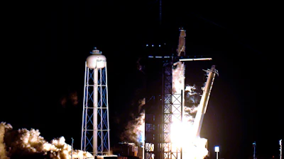 A SpaceX Falcon9 rocket, with the Crew Dragon capsule attached, lifts off from Kennedy Space Center's Launch Complex 39-A on Nov. 15, 2020, in Cape Canaveral, Fla.