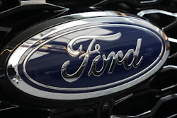 The Ford logo is seen on the grill of a Ford Explorer on display at the Pittsburgh International Auto Show, in Pittsburgh, on Feb. 15, 2024.