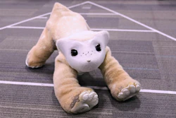 Familiar, an AI pet robot, interacts during a demonstration at the Massachusetts-based startup Familiar Machines & Magic, Wednesday, April 29, 2026, in Woburn, Mass.
