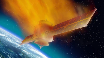 Flaming space debris.