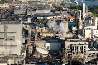 Damage is seen at Nippon Dynawave Packaging Co., after a tank containing hazardous liquid imploded, on Tuesday, May 26, 2026, in Longview, Wash.