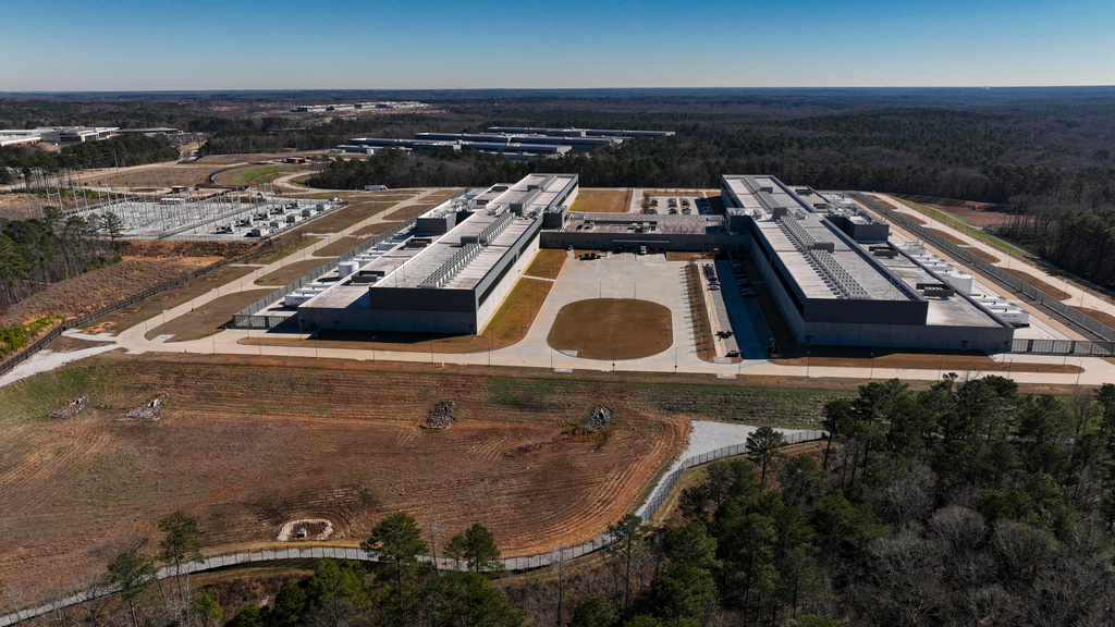Meta's Stanton Springs Data Center is visible Jan. 13, 2026, in Newton County, Ga.