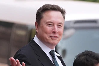 Elon Musk departs after a welcome ceremony with President Donald Trump and China's President Xi Jinping at the Great Hall of the People, Thursday, May 14, 2026, in Beijing.