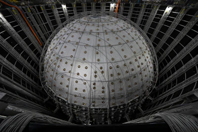 A cosmic detector is housed underground at the Jiangmen Underground Neutrino Observatory in Kaiping in southern China's Guangdong province, Oct. 11, 2024.