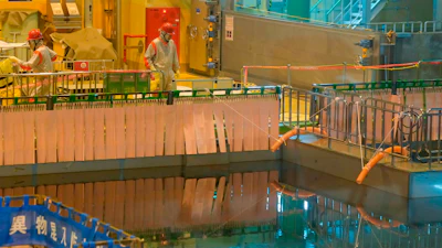 The operation floor inside the Unit 6 reactor building is pictured during a media tour at Tokyo Electric Power Company Holdings' (TEPCO) Kashiwazaki-Kariwa nuclear power station in Kariwa Village, Niigata prefecture, Japan on Friday, May 1, 2026.