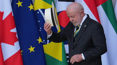 Brazil President Luiz Inacio Lula da Silva at the G7 summit, Evian-les-Bains, France, June 16, 2026.