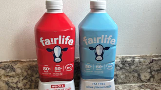 Fairlife milk products are seen in New York on Friday, July 17, 2026.