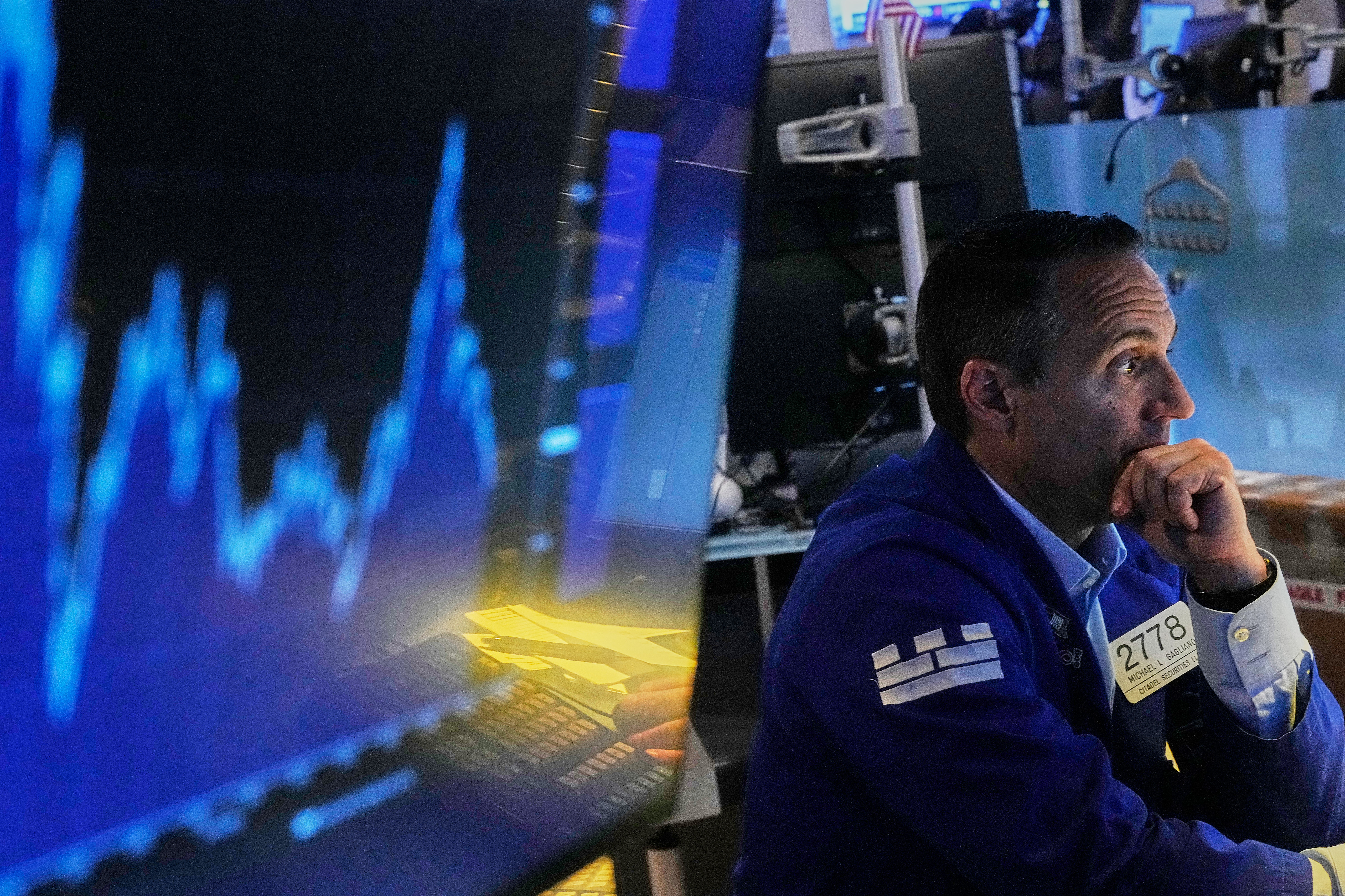 Specialist Michael Gagliano works at his post on the floor of the New York Stock Exchange, Thursday, June 25, 2026.