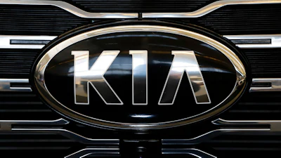 The front grill of a 2020 KIA Telluride is on display at the 2020 Pittsburgh International Auto Show, Feb.13, 2020 in Pittsburgh.