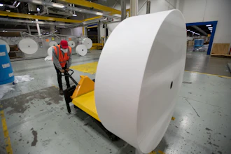 A Kimberly-Clark employee at the company’s manufacturing facility in LaGrange, Georgia.