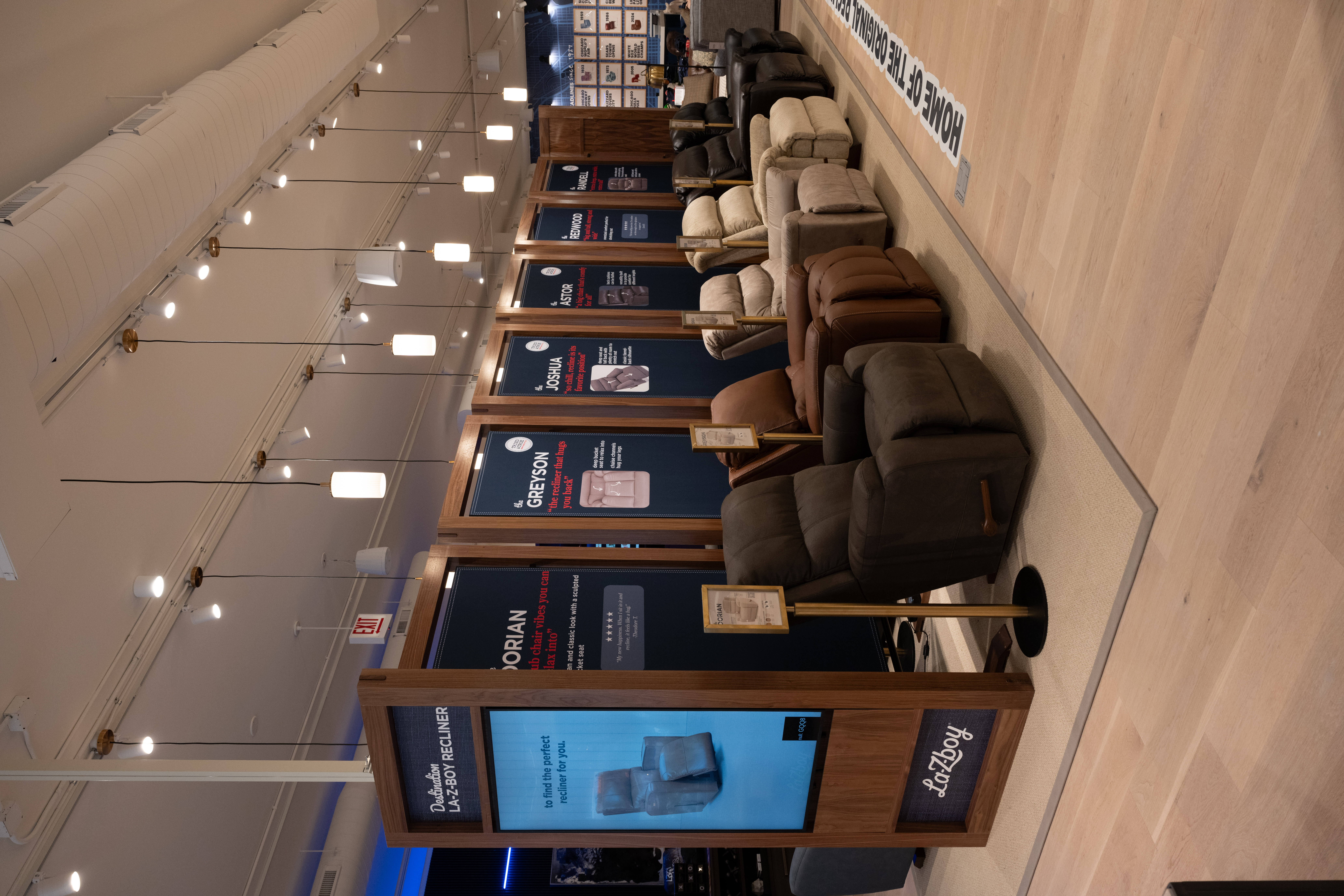The 'Recliner Runway at a La-Z-Boy showroom in Chicago.