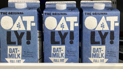Oatly containers at a grocery store in North Miami, Fla., May 18, 2021.