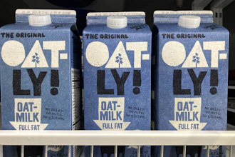 Oatly containers at a grocery store in North Miami, Fla., May 18, 2021.