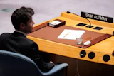 Sam Altman, CEO of OpenAI, listens during a Security Council meeting on artificial intelligence at the 81st session of the United Nations General Assembly, Sept. 23, 2026.