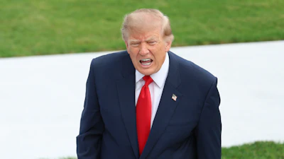 President Donald Trump on the South Lawn of the White House, Oct. 9, 2026.