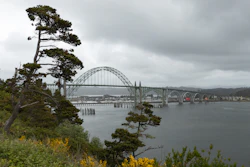 View of the Yaquina Bay Bridge in Newport, Ore.